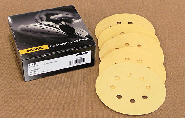 Mirka Gold 5 inch, 8 hole sanding discs