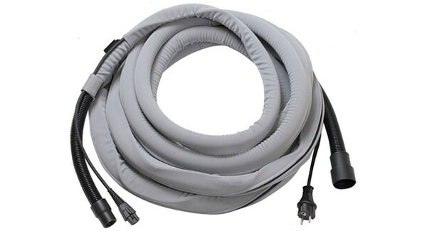 A Mirka hose and power cord wrapped with a Mirka sleeve